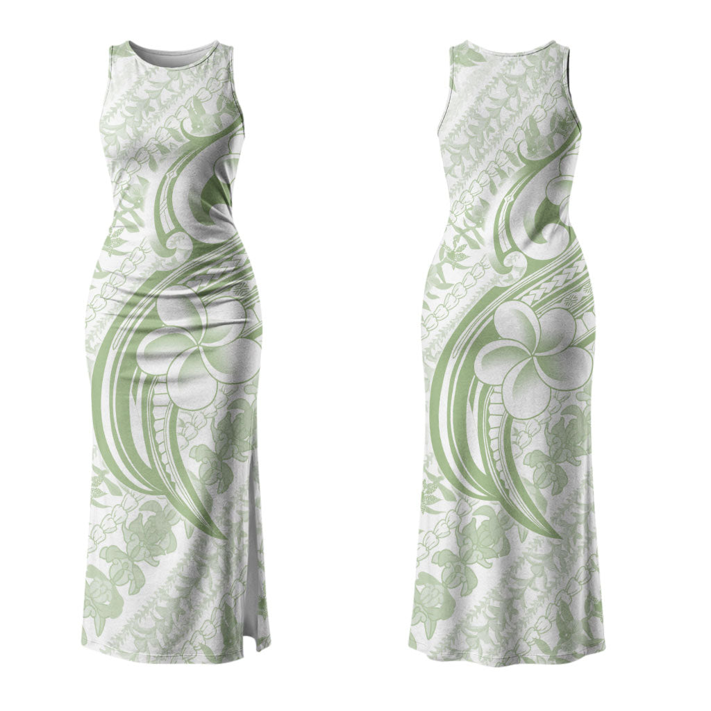 Hawaii Plumeria Lokelani Pikake Lei Couples Matching Tank Maxi Dress and Long Sleeve Button Shirt Oma'oma'o Polynesian Tattoo LT9 - Polynesian Pride