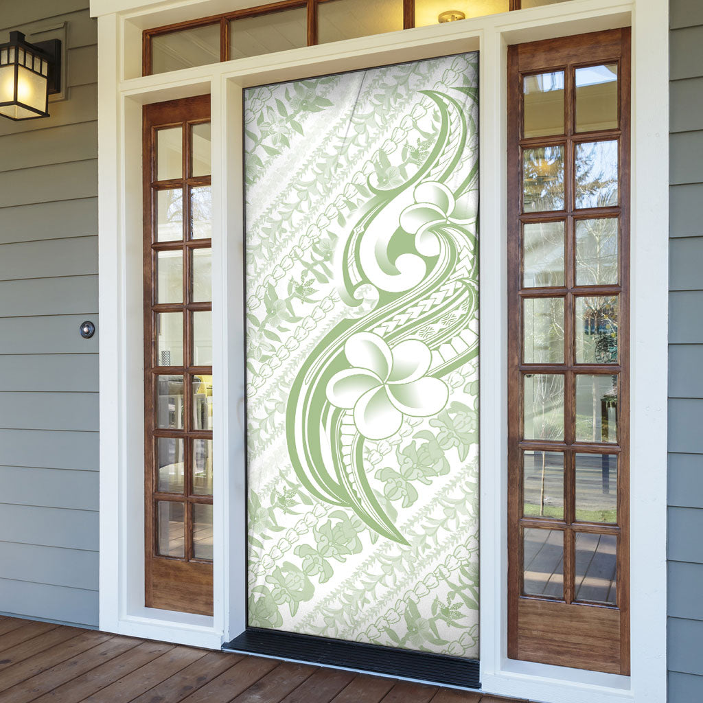 Hawaii Plumeria Lokelani Pikake Lei Door Cover Oma'oma'o Polynesian Tattoo