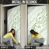 Hawaii Plumeria Lokelani Pikake Lei Door Cover Oma'oma'o Polynesian Tattoo