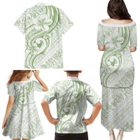 Hawaii Plumeria Lokelani Pikake Lei Family Matching Puletasi and Hawaiian Shirt Oma'oma'o Polynesian Tattoo LT9 - Polynesian Pride