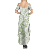Hawaii Plumeria Lokelani Pikake Lei Family Matching Summer Maxi Dress and Hawaiian Shirt Oma'oma'o Polynesian Tattoo LT9 - Polynesian Pride