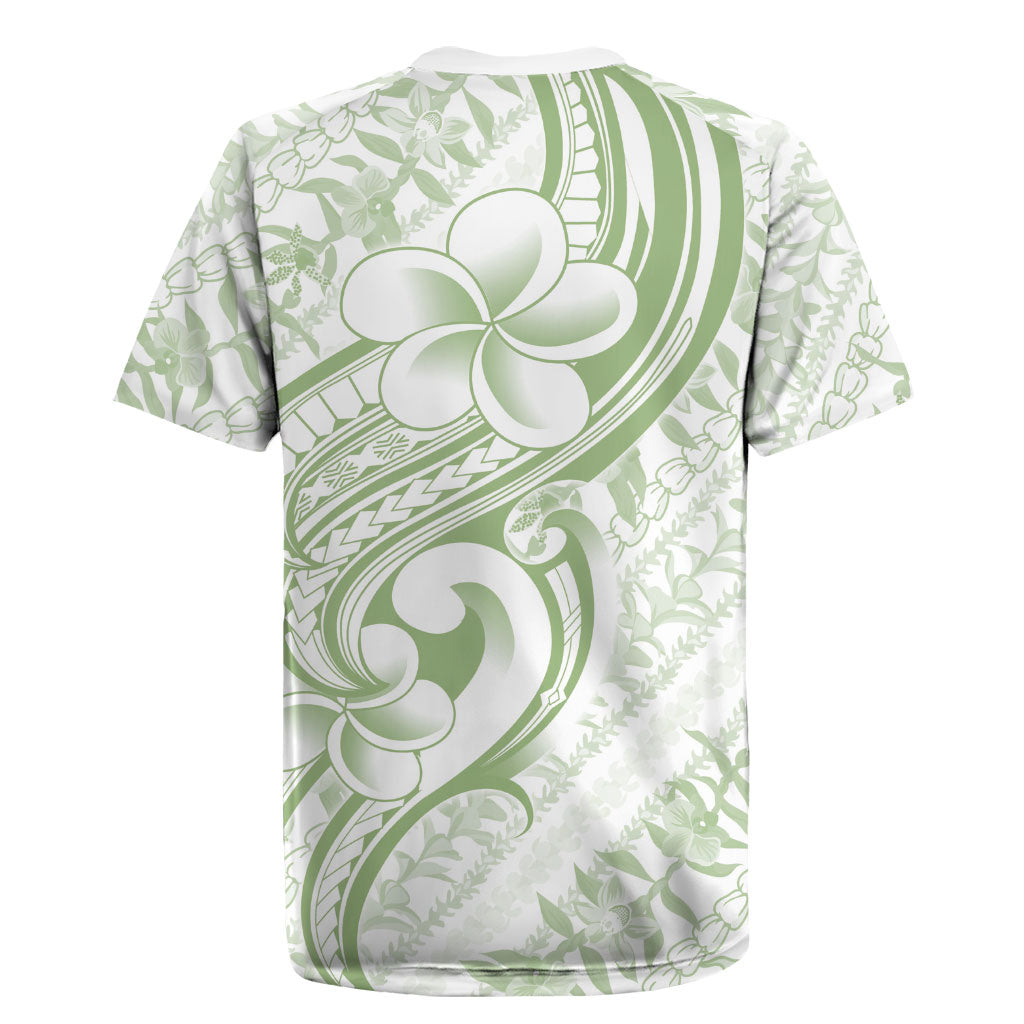 Hawaii Plumeria Lokelani Pikake Lei Rugby Jersey Oma'oma'o Polynesian Tattoo