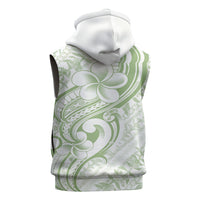 Hawaii Plumeria Lokelani Pikake Lei Sleeveless Zip Hoodie Oma'oma'o Polynesian Tattoo