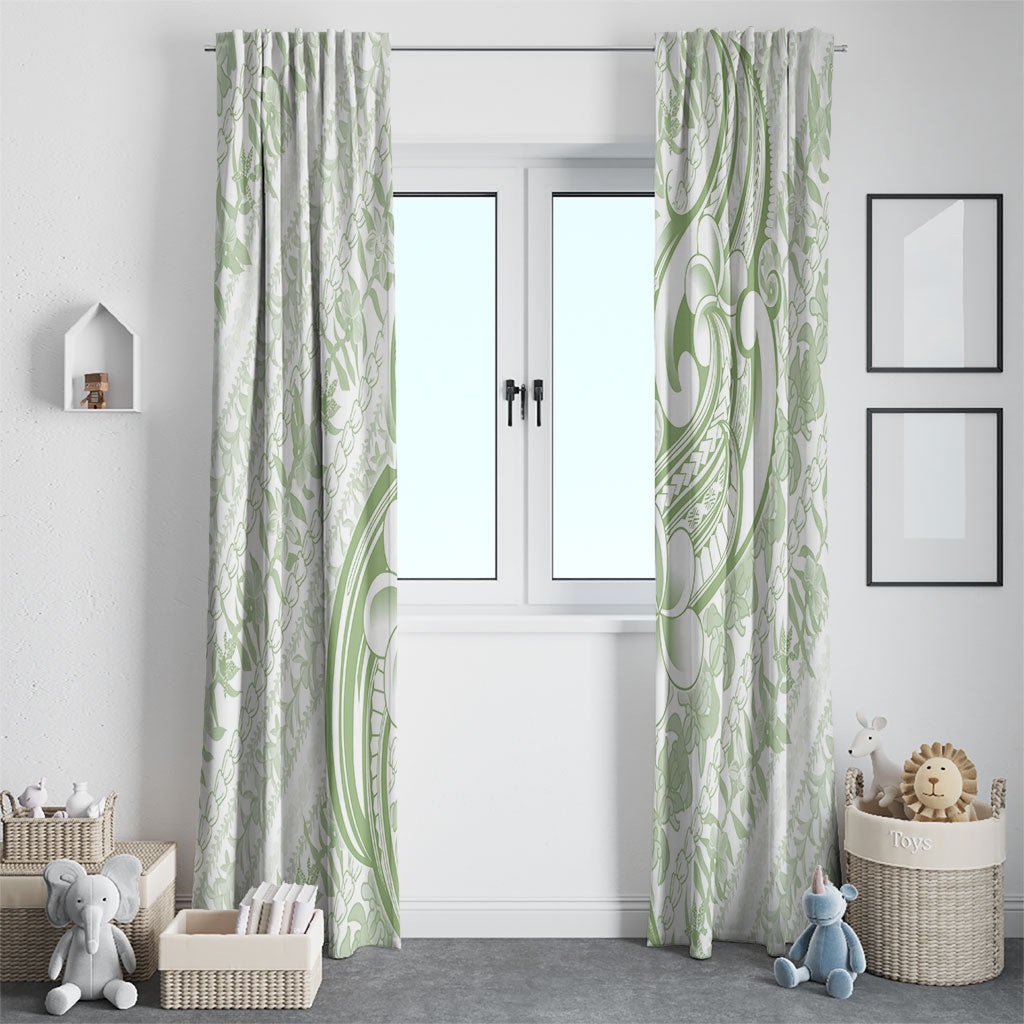Hawaii Plumeria Lokelani Pikake Lei Window Curtain Oma'oma'o Polynesian Tattoo