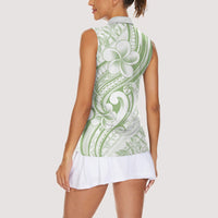 Hawaii Plumeria Lokelani Pikake Lei Women Sleeveless Polo Shirt Oma'oma'o Polynesian Tattoo LT9 - Polynesian Pride