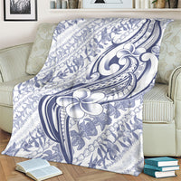 Hawaii Plumeria Lokelani Pikake Lei Blanket Navy Blue Polynesian Tattoo