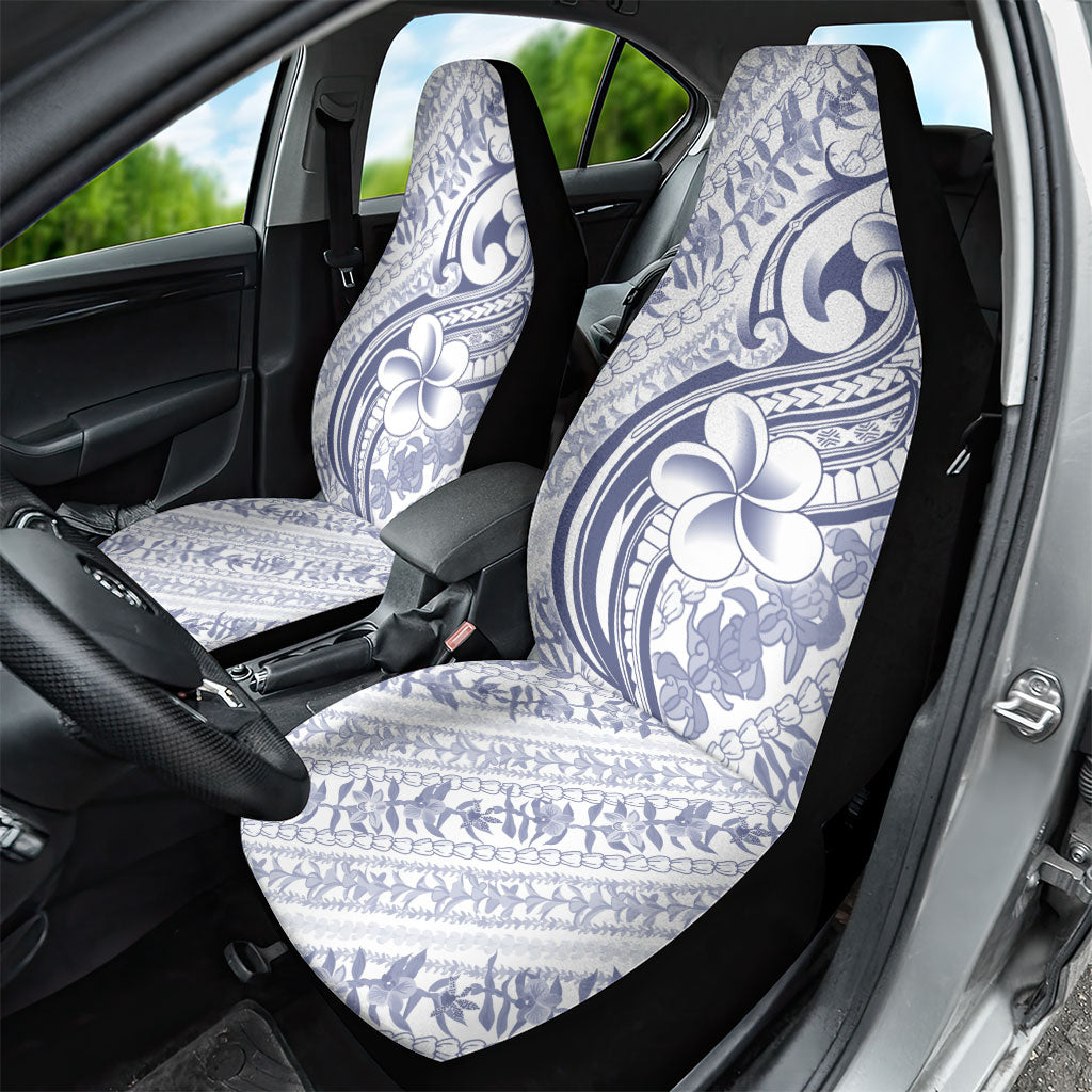 Hawaii Plumeria Lokelani Pikake Lei Car Seat Cover Navy Blue Polynesian Tattoo
