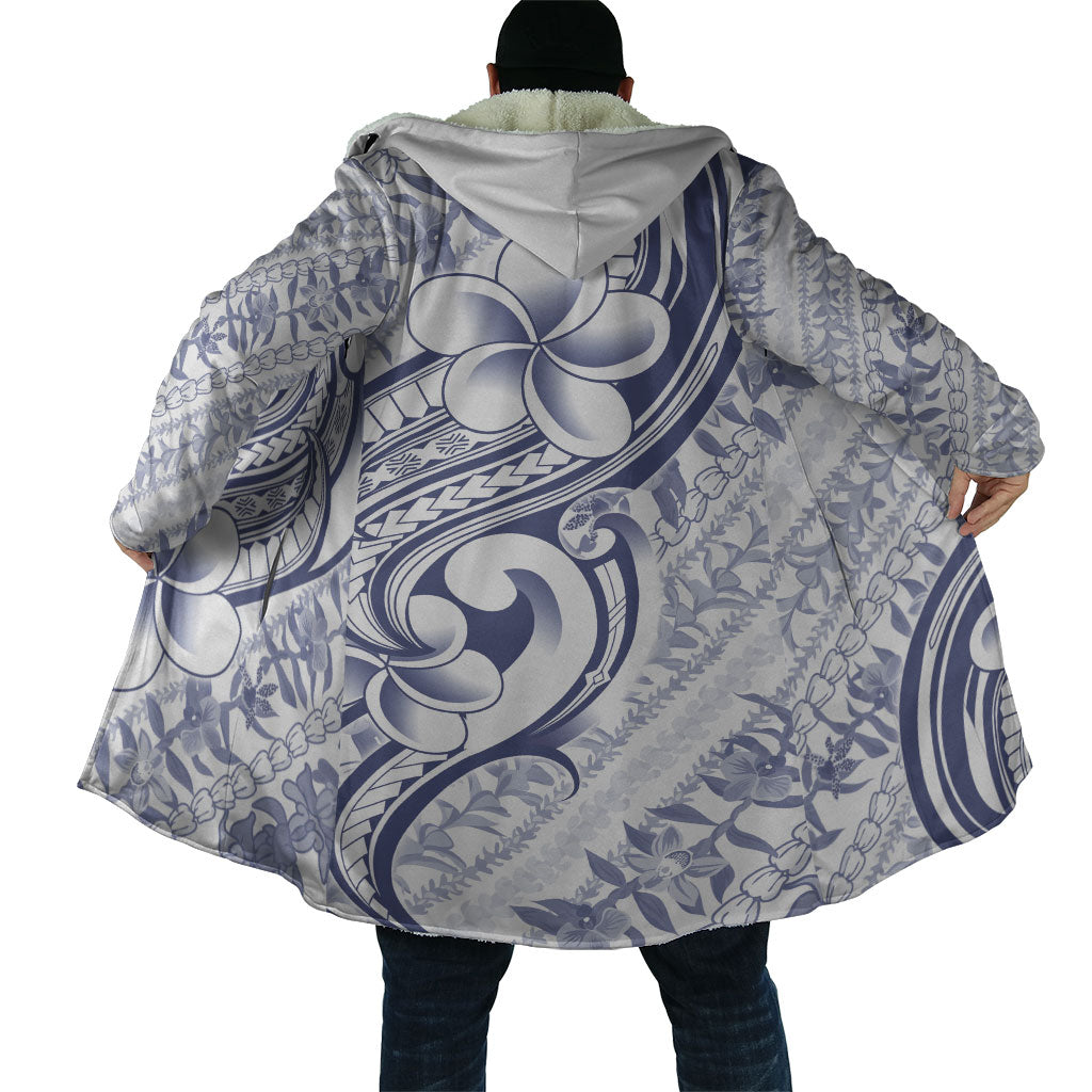Hawaii Plumeria Lokelani Pikake Lei Cloak Navy Blue Polynesian Tattoo