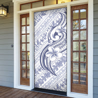 Hawaii Plumeria Lokelani Pikake Lei Door Cover Navy Blue Polynesian Tattoo