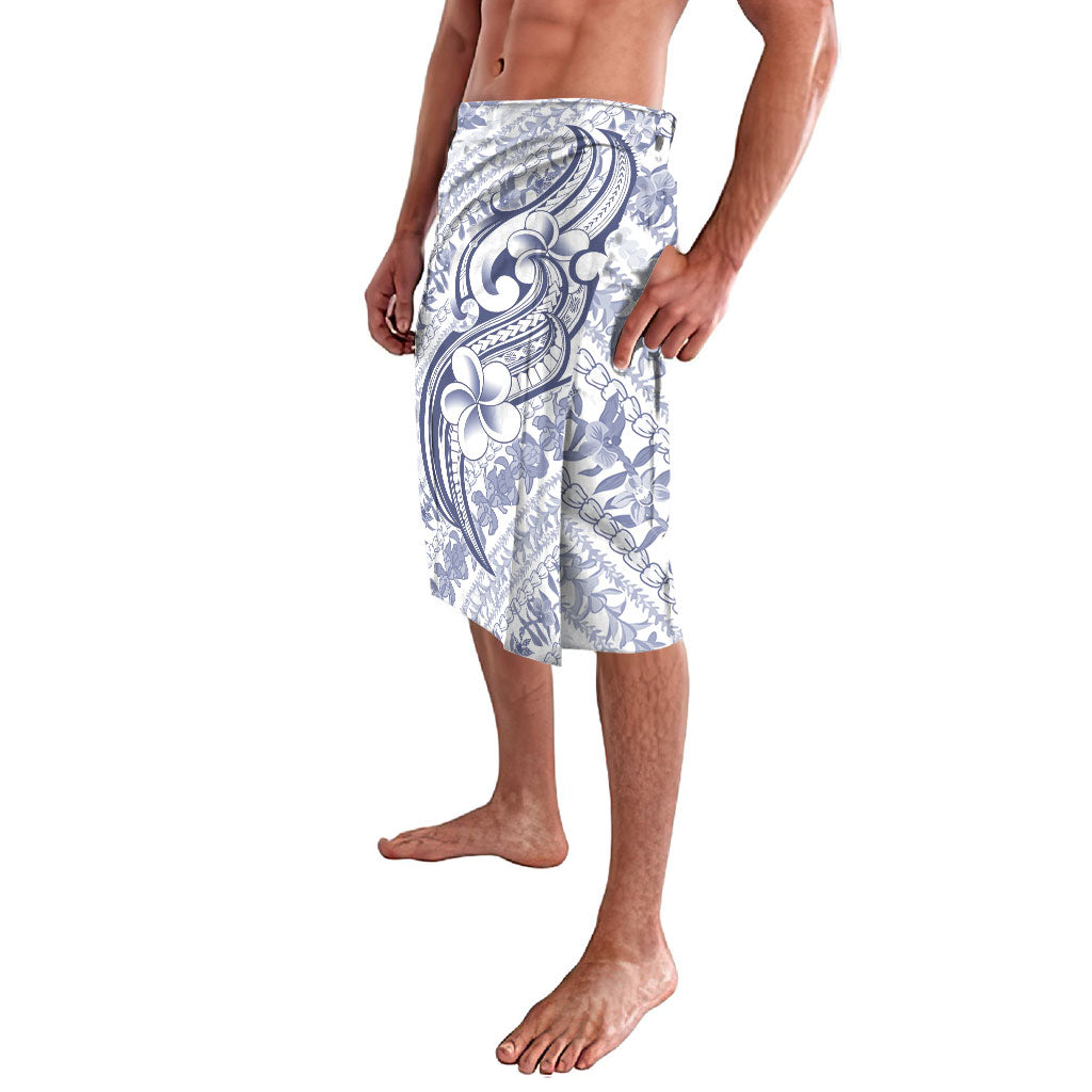 Hawaii Plumeria Lokelani Pikake Lei Lavalava Navy Blue Polynesian Tattoo LT9 - Polynesian Pride