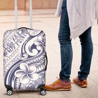 Hawaii Plumeria Lokelani Pikake Lei Luggage Cover Navy Blue Polynesian Tattoo