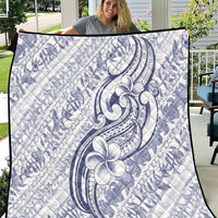 Hawaii Plumeria Lokelani Pikake Lei Quilt Navy Blue Polynesian Tattoo