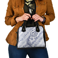 Hawaii Plumeria Lokelani Pikake Lei Shoulder Handbag Navy Blue Polynesian Tattoo LT9 - Polynesian Pride