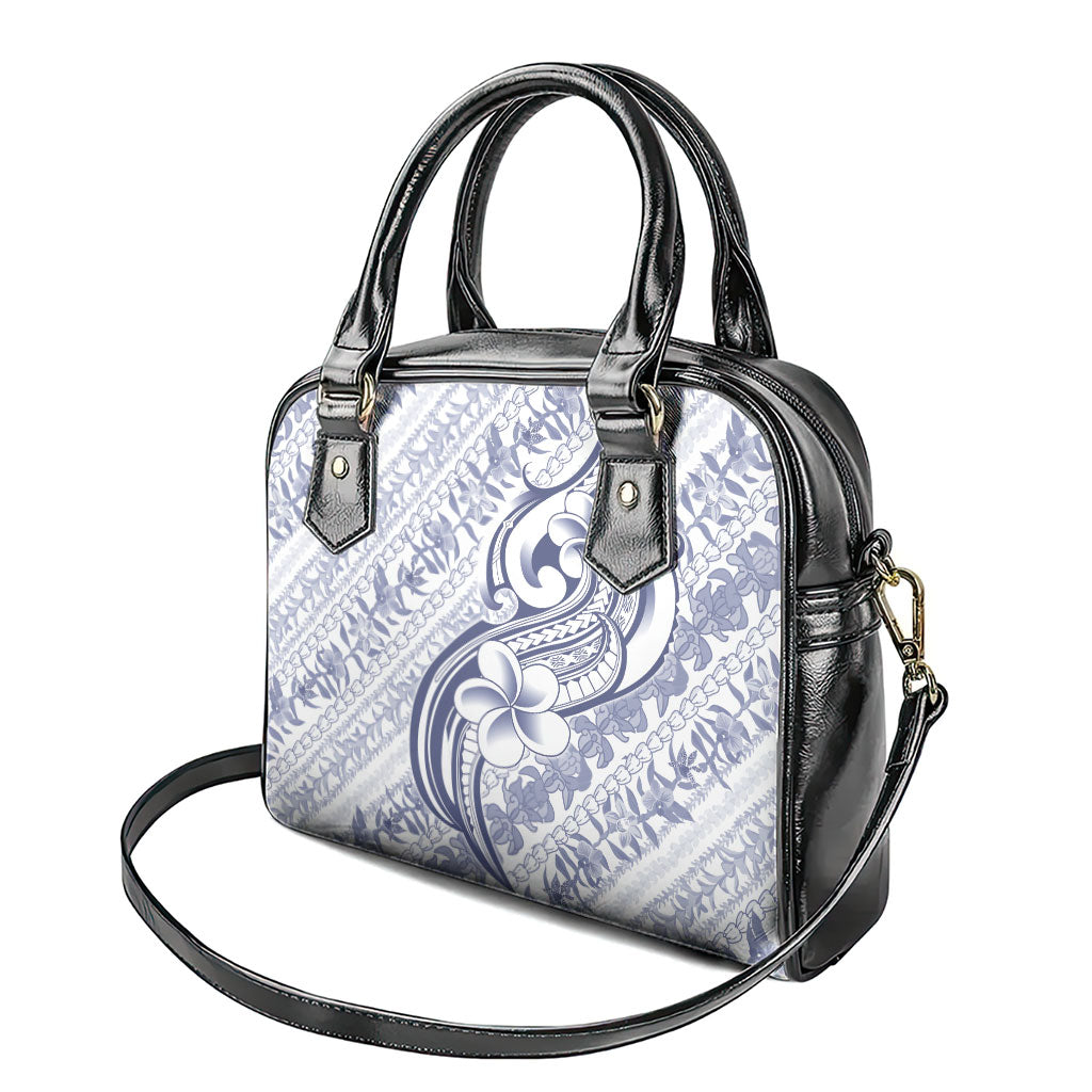 Hawaii Plumeria Lokelani Pikake Lei Shoulder Handbag Navy Blue Polynesian Tattoo LT9 - Polynesian Pride