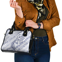 Hawaii Plumeria Lokelani Pikake Lei Shoulder Handbag Navy Blue Polynesian Tattoo LT9 - Polynesian Pride