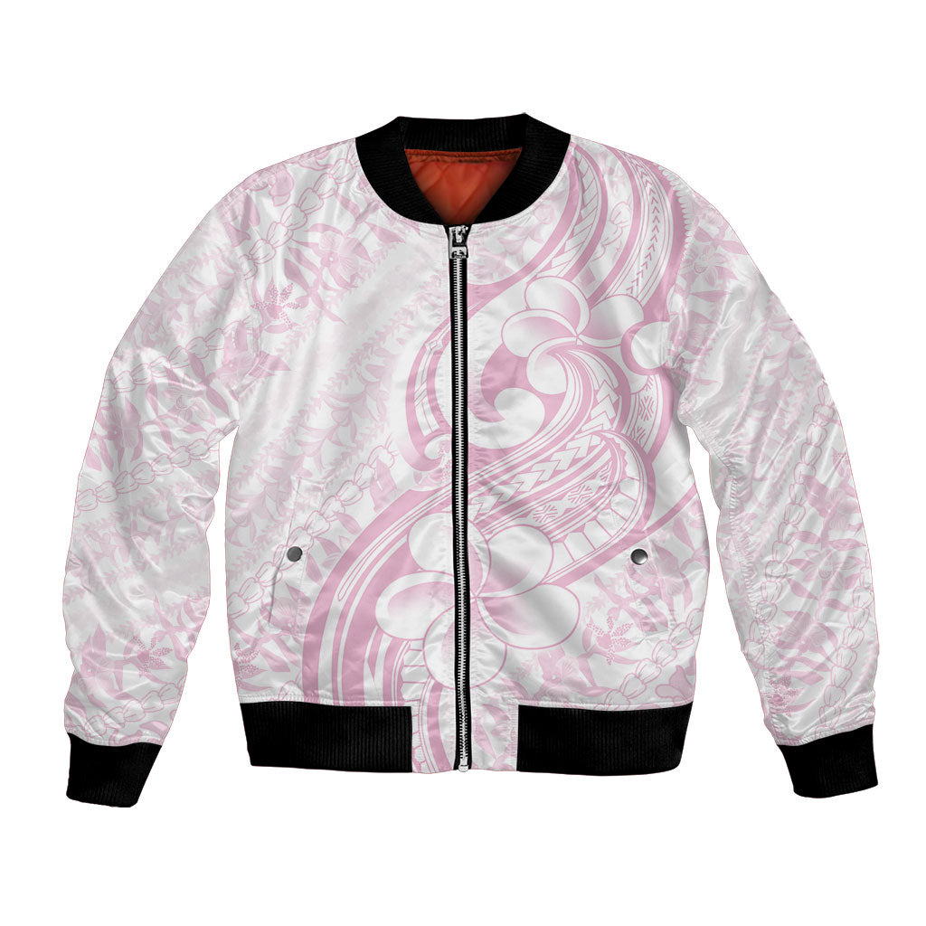 Hawaii Plumeria Lokelani Pikake Lei Bomber Jacket Poni Mama Polynesian Tattoo