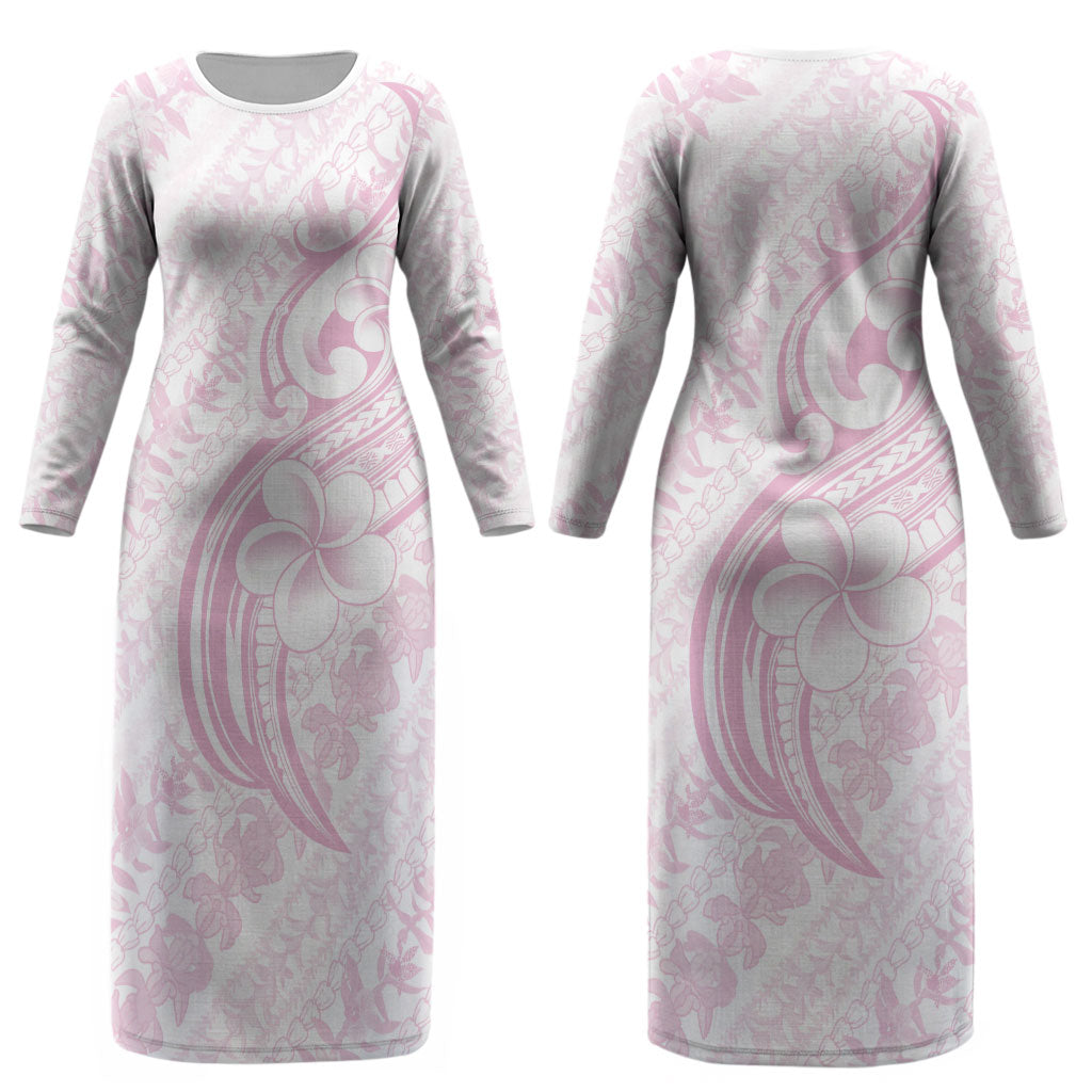Hawaii Plumeria Lokelani Pikake Lei Couples Matching Long Sleeve Bodycon Dress and Hawaiian Shirt Poni Mama Polynesian Tattoo LT9 - Polynesian Pride