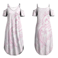 Hawaii Plumeria Lokelani Pikake Lei Couples Matching Summer Maxi Dress and Long Sleeve Button Shirt Poni Mama Polynesian Tattoo LT9 - Polynesian Pride