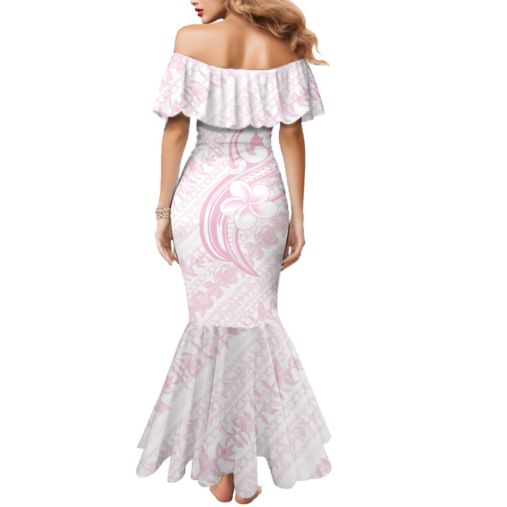 Hawaii Plumeria Lokelani Pikake Lei Family Matching Mermaid Dress and Hawaiian Shirt Poni Mama Polynesian Tattoo LT9 - Polynesian Pride