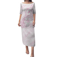 Hawaii Plumeria Lokelani Pikake Lei Family Matching Puletasi and Hawaiian Shirt Poni Mama Polynesian Tattoo LT9 Mom's Dress Pink - Polynesian Pride