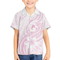 Hawaii Plumeria Lokelani Pikake Lei Family Matching Tank Maxi Dress and Hawaiian Shirt Poni Mama Polynesian Tattoo LT9 Son's Shirt Pink - Polynesian Pride