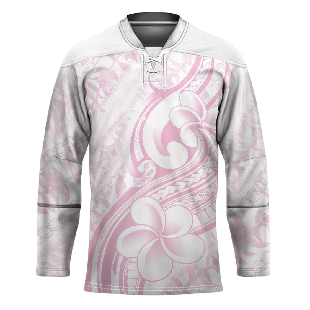 Hawaii Plumeria Lokelani Pikake Lei Hockey Jersey Poni Mama Polynesian Tattoo