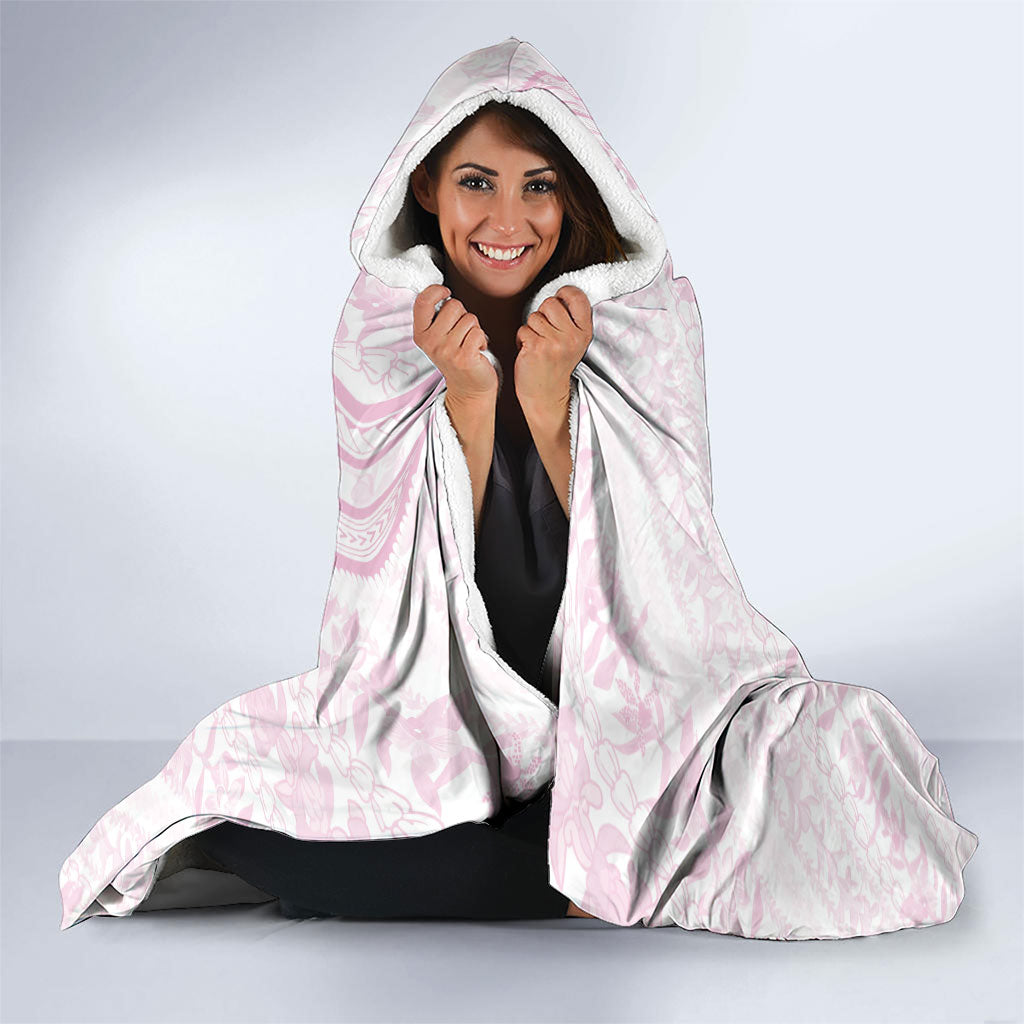 Hawaii Plumeria Lokelani Pikake Lei Hooded Blanket Poni Mama Polynesian Tattoo LT9 - Polynesian Pride