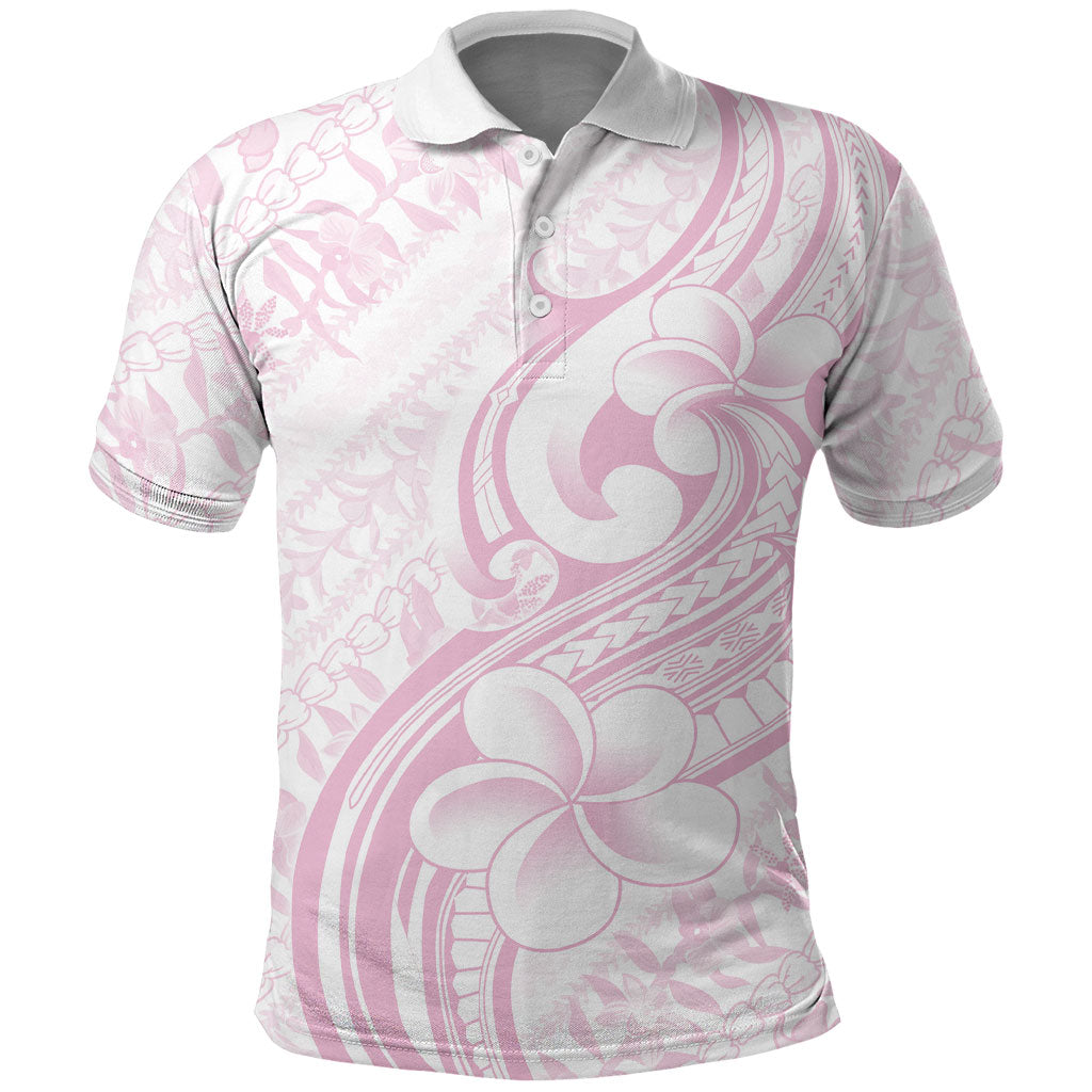 Hawaii Plumeria Lokelani Pikake Lei Polo Shirt Poni Mama Polynesian Tattoo LT9 Pink - Polynesian Pride