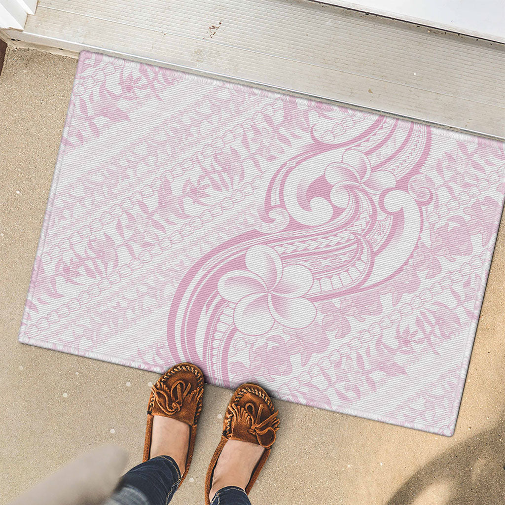 Hawaii Plumeria Lokelani Pikake Lei Rubber Doormat Poni Mama Polynesian Tattoo