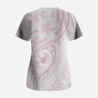 Hawaii Plumeria Lokelani Pikake Lei Scrub Top Poni Mama Polynesian Tattoo