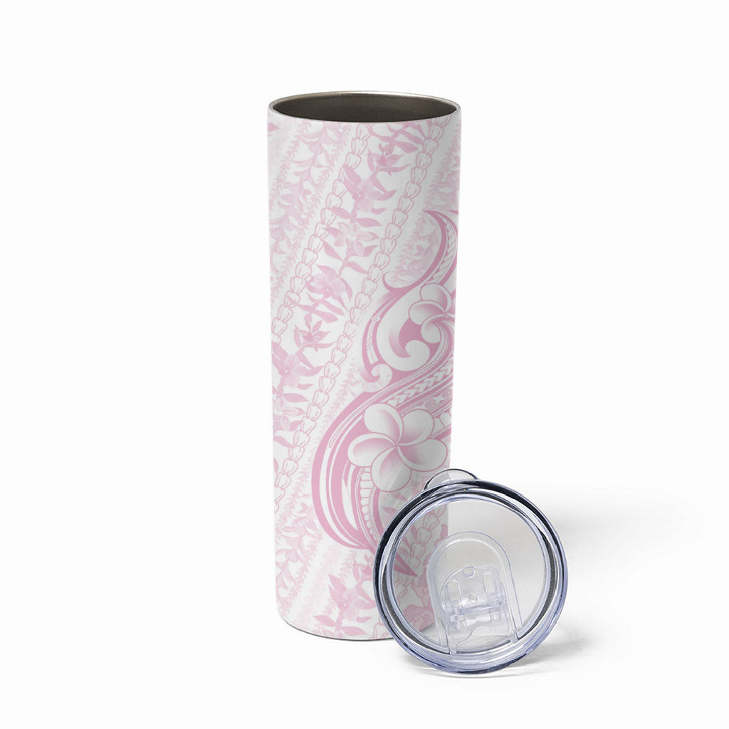 Hawaii Plumeria Lokelani Pikake Lei Skinny Tumbler Poni Mama Polynesian Tattoo LT9 - Polynesian Pride