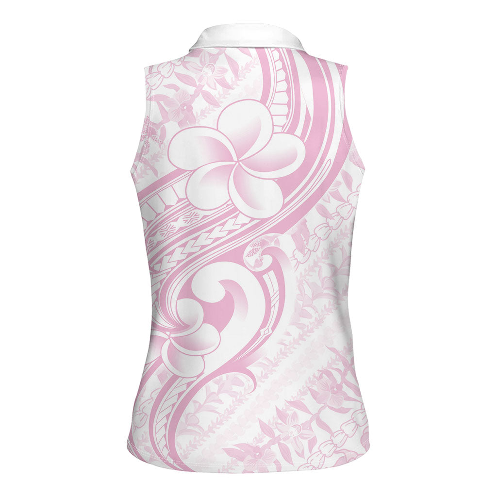 Hawaii Plumeria Lokelani Pikake Lei Women Sleeveless Polo Shirt Poni Mama Polynesian Tattoo LT9 - Polynesian Pride