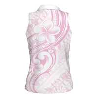 Hawaii Plumeria Lokelani Pikake Lei Women Sleeveless Polo Shirt Poni Mama Polynesian Tattoo LT9 - Polynesian Pride