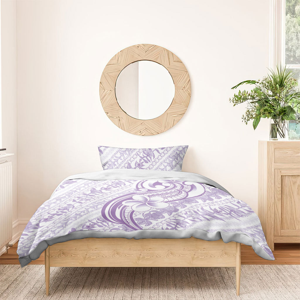 Hawaii Plumeria Lokelani Pikake Lei Bedding Set Poni Polynesian Tattoo