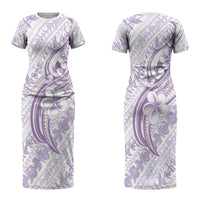 Hawaii Plumeria Lokelani Pikake Lei Couples Matching Short Sleeve Bodycon Dress and Hawaiian Shirt Poni Polynesian Tattoo LT9 - Polynesian Pride