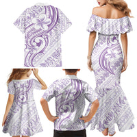 Hawaii Plumeria Lokelani Pikake Lei Family Matching Mermaid Dress and Hawaiian Shirt Poni Polynesian Tattoo LT9 - Polynesian Pride