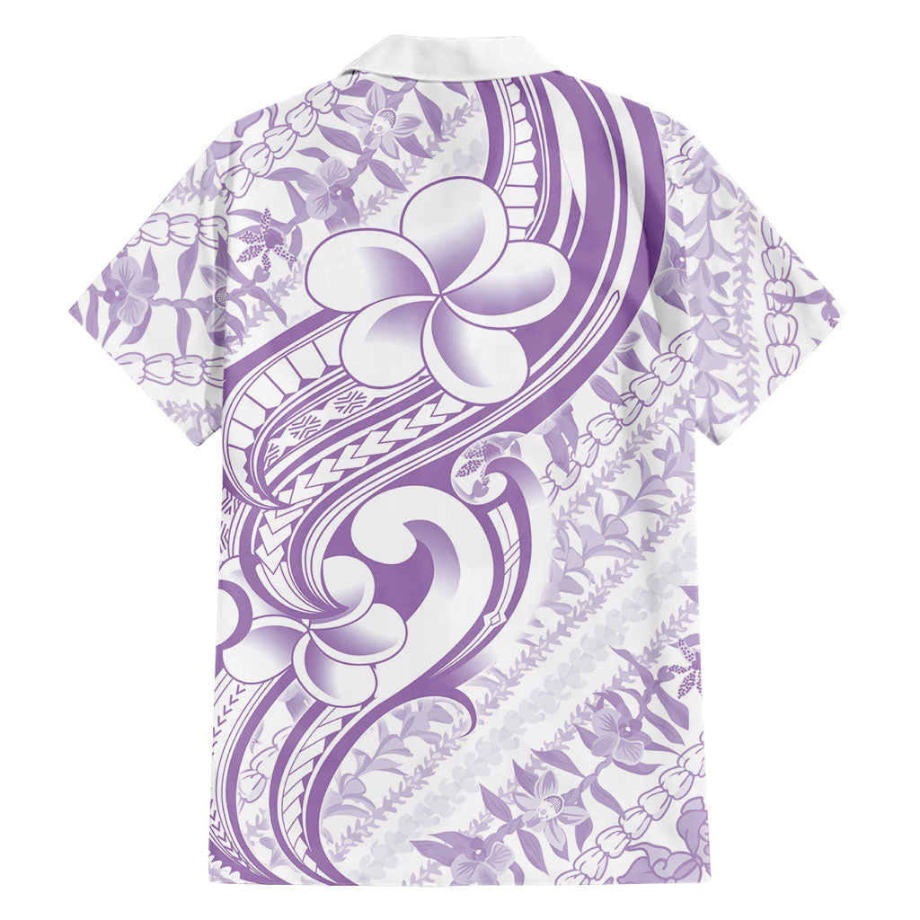 Hawaii Plumeria Lokelani Pikake Lei Family Matching Off Shoulder Short Dress and Hawaiian Shirt Poni Polynesian Tattoo LT9 - Polynesian Pride