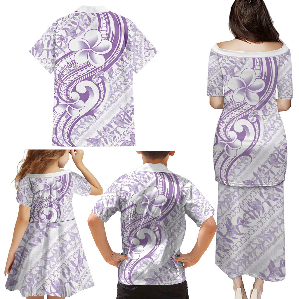 Hawaii Plumeria Lokelani Pikake Lei Family Matching Puletasi and Hawaiian Shirt Poni Polynesian Tattoo LT9 - Polynesian Pride