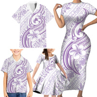 Hawaii Plumeria Lokelani Pikake Lei Family Matching Short Sleeve Bodycon Dress and Hawaiian Shirt Poni Polynesian Tattoo LT9 - Polynesian Pride