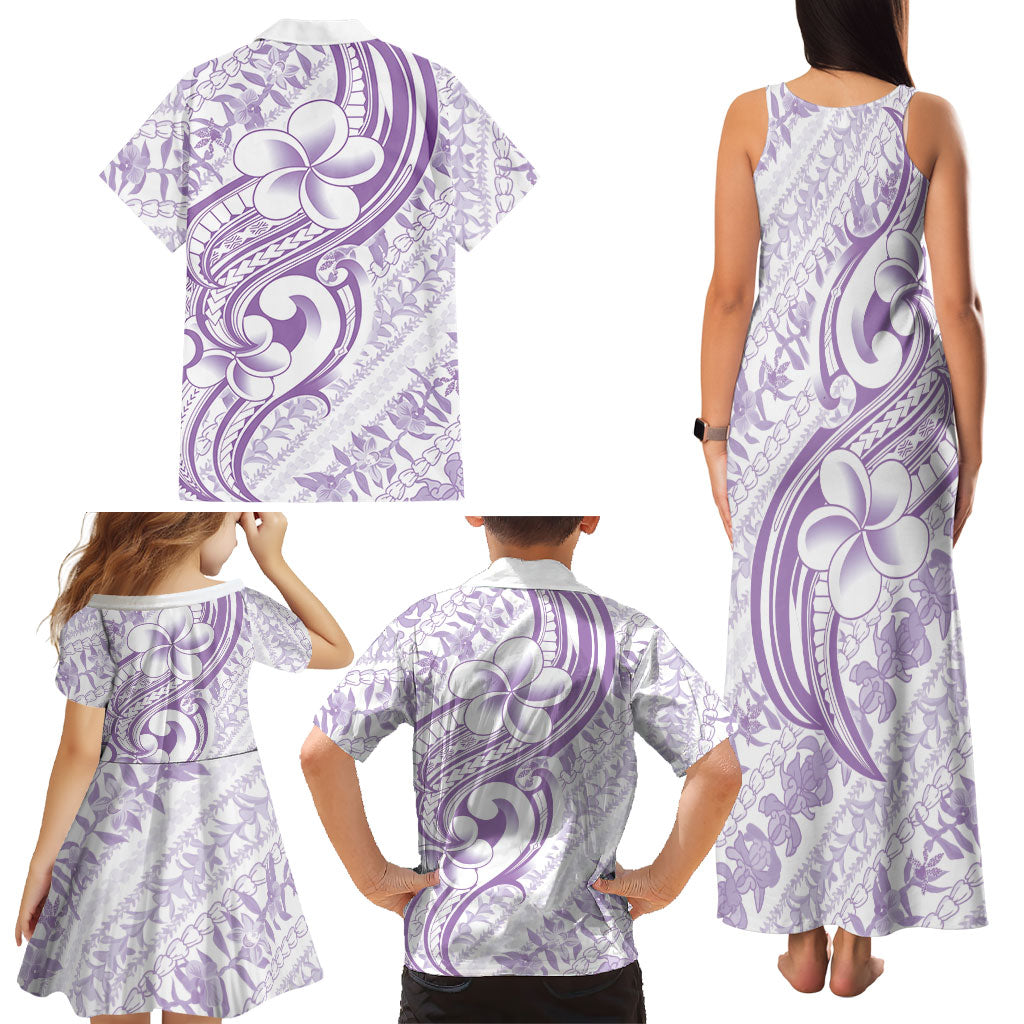 Hawaii Plumeria Lokelani Pikake Lei Family Matching Tank Maxi Dress and Hawaiian Shirt Poni Polynesian Tattoo LT9 - Polynesian Pride