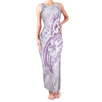 Hawaii Plumeria Lokelani Pikake Lei Family Matching Tank Maxi Dress and Hawaiian Shirt Poni Polynesian Tattoo LT9 Mom's Dress Purple - Polynesian Pride
