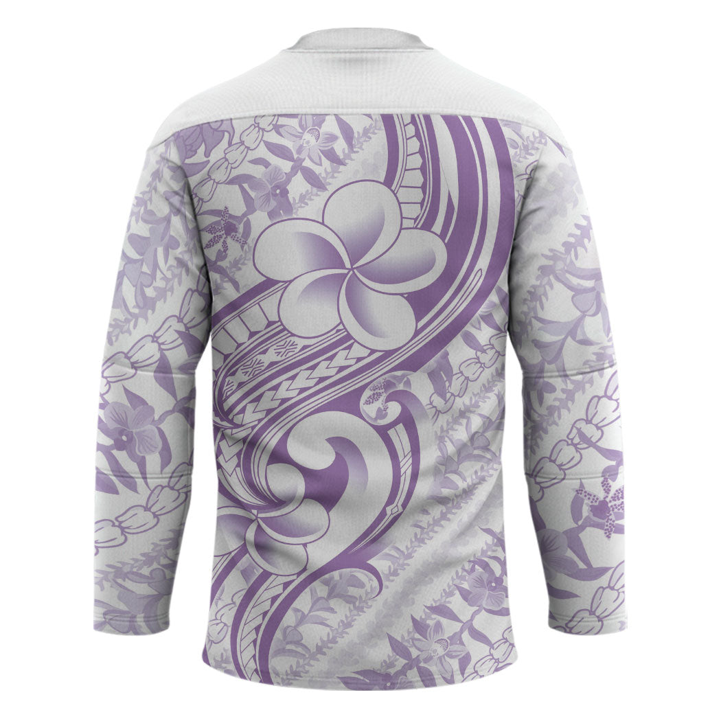 Hawaii Plumeria Lokelani Pikake Lei Hockey Jersey Poni Polynesian Tattoo