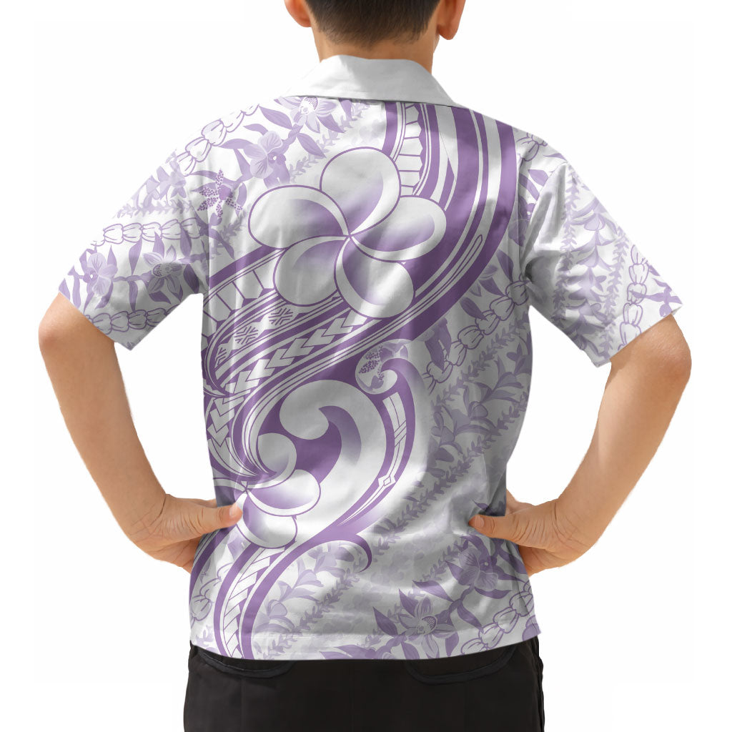 Hawaii Plumeria Lokelani Pikake Lei Kid Hawaiian Shirt Poni Polynesian Tattoo LT9 - Polynesian Pride