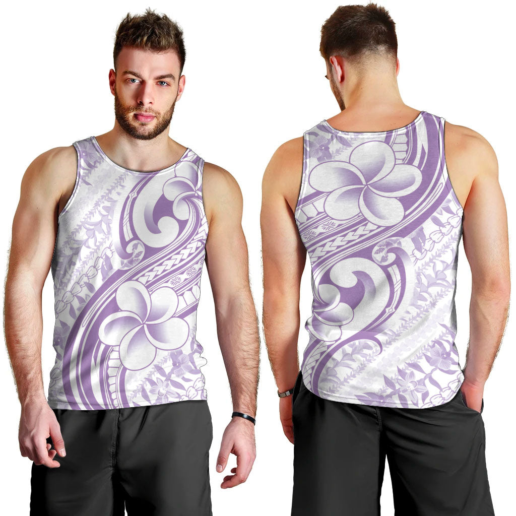 Hawaii Plumeria Lokelani Pikake Lei Men Tank Top Poni Polynesian Tattoo