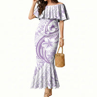 Hawaii Plumeria Lokelani Pikake Lei Mermaid Dress Poni Polynesian Tattoo LT9 Women Purple - Polynesian Pride