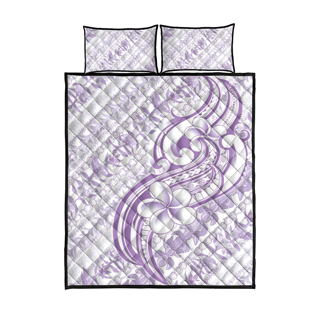 Hawaii Plumeria Lokelani Pikake Lei Quilt Bed Set Poni Polynesian Tattoo