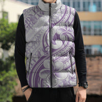 Hawaii Plumeria Lokelani Pikake Lei Sleeveless Puffer Jacket Poni Polynesian Tattoo