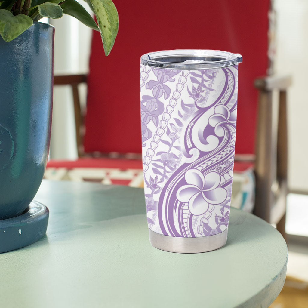 Hawaii Plumeria Lokelani Pikake Lei Tumbler Cup Poni Polynesian Tattoo
