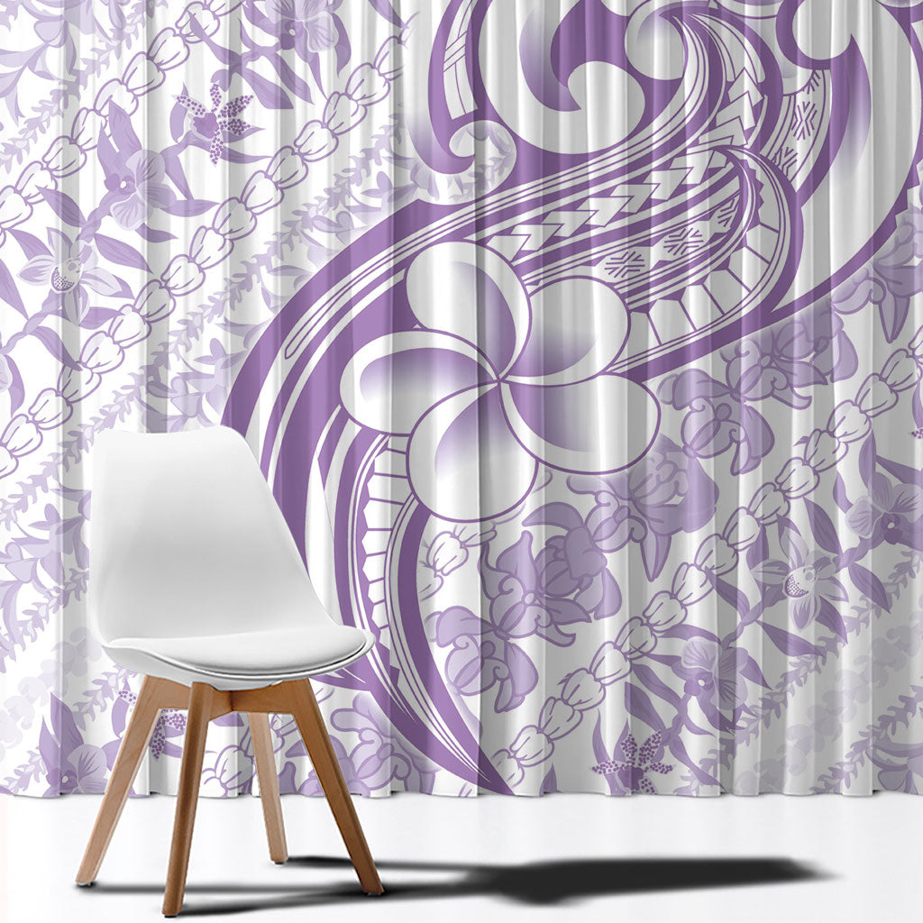 Hawaii Plumeria Lokelani Pikake Lei Window Curtain Poni Polynesian Tattoo LT9 - Polynesian Pride