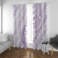 Hawaii Plumeria Lokelani Pikake Lei Window Curtain Poni Polynesian Tattoo LT9 With Grommets Purple - Polynesian Pride